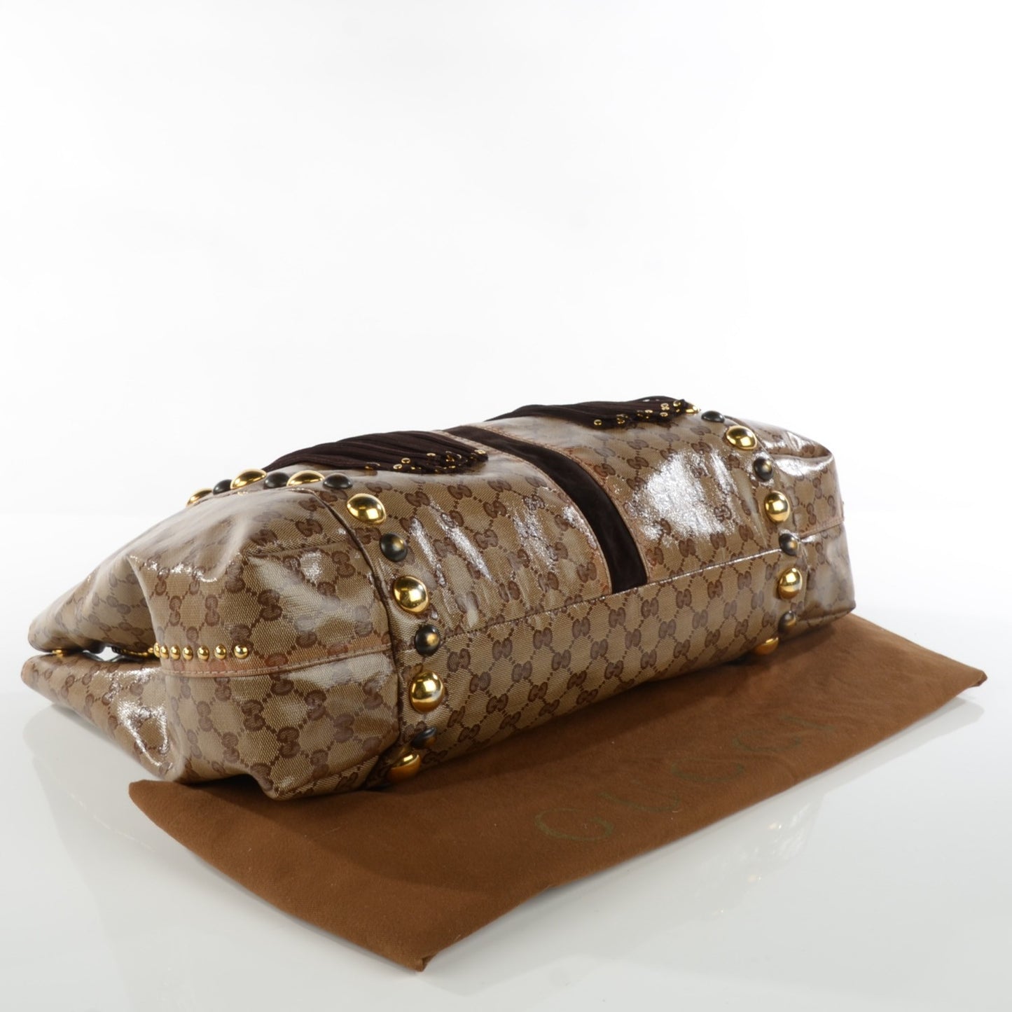 Crystal Monogram Large Babouska Tote Dark Brown