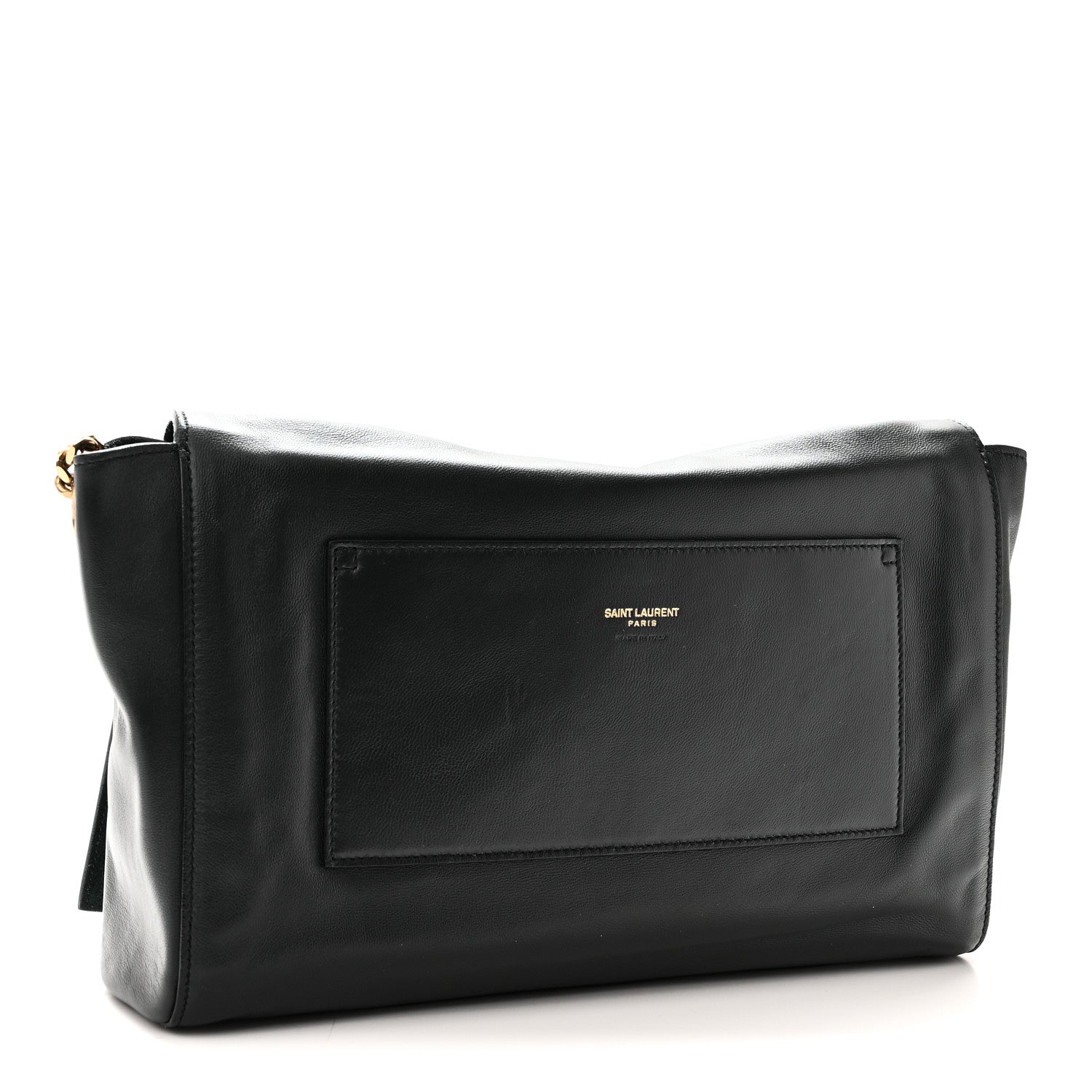 Saint Laurent Smooth Calfskin Suede Medium Reversible Monogram Kate Satchel Black 5 of 17