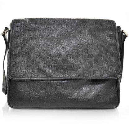 Gucci Guccissima Joy Flap Messenger Bag Black 1 of 8