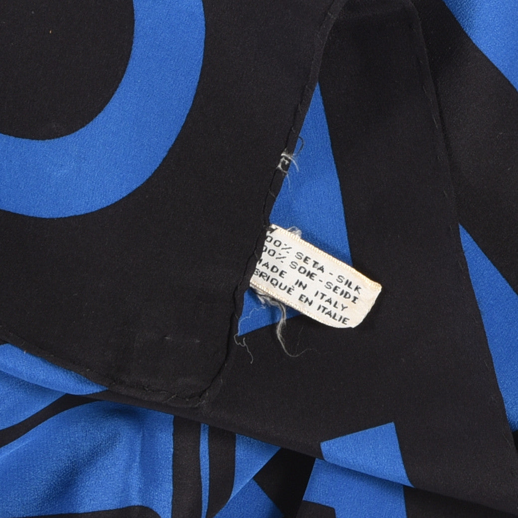 Silk Scarf CC Logo Blue Black