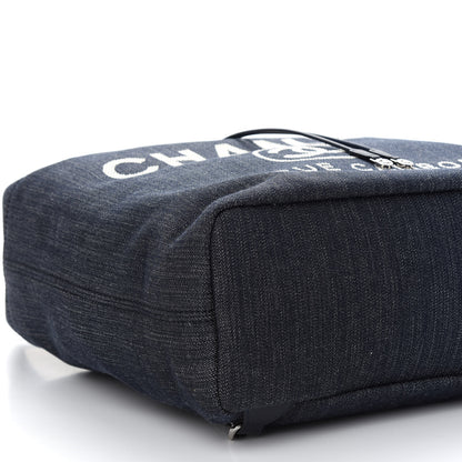 Chanel Denim Large Deauville Backpack Dark Blue 8 of 9