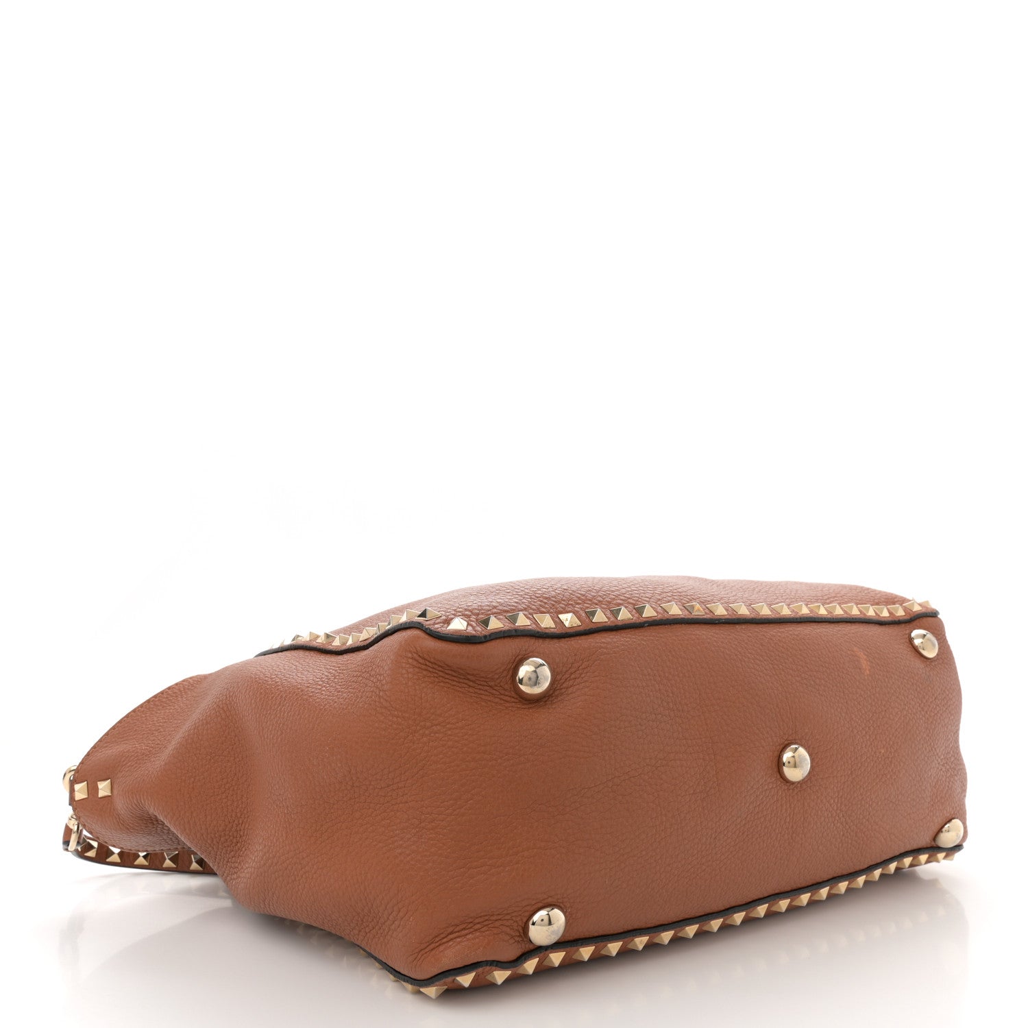 Valentino Garavani Pebbled Calfskin Medium Rockstud Tote Light Cuir 4 of 13