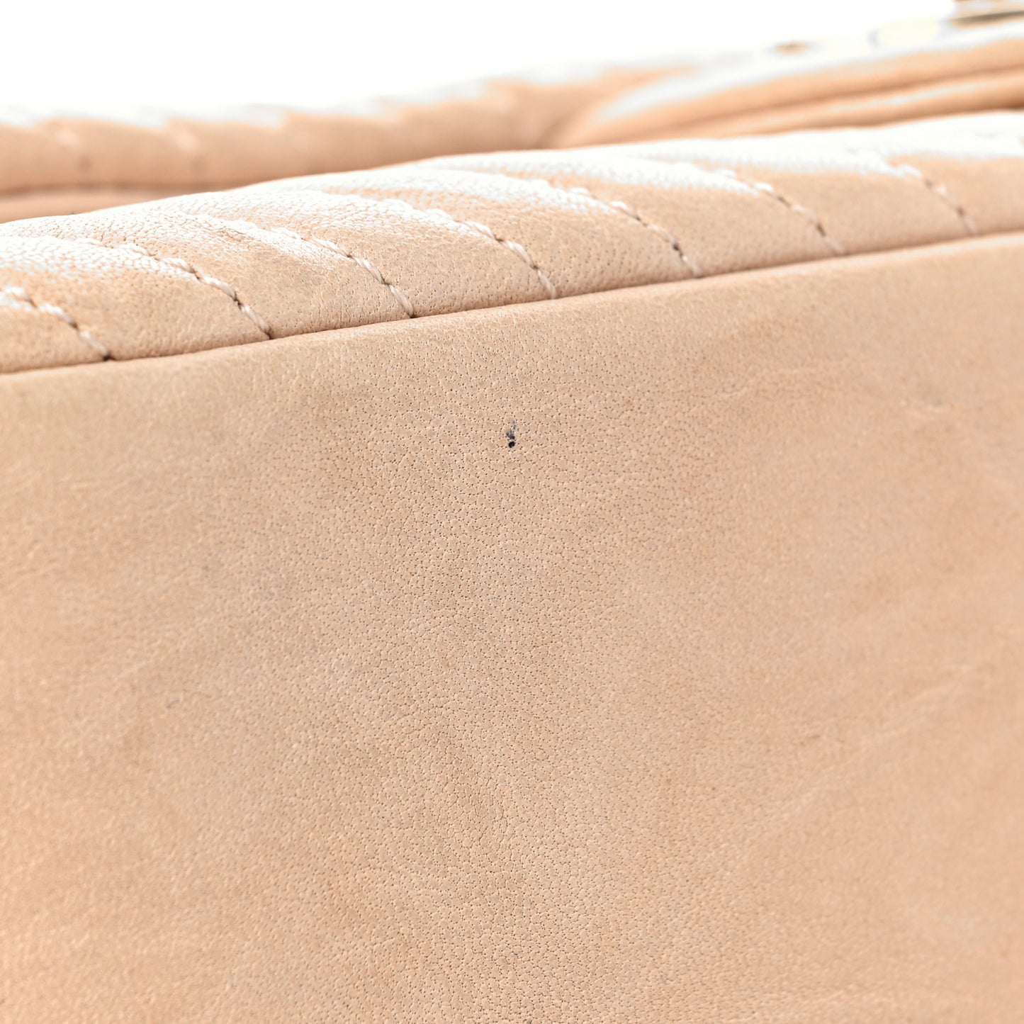 Calfskin Chevron Small Surpique Flap Beige