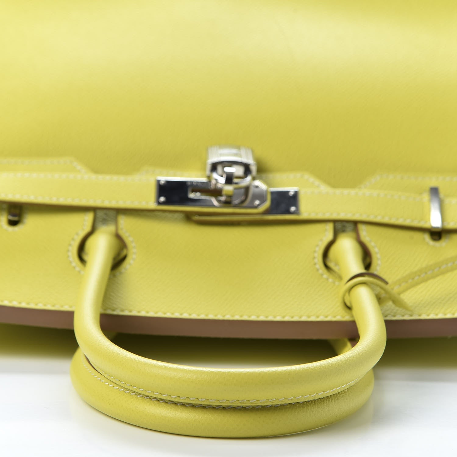 Hermes Epsom Candy Birkin 30 Lime Gris Perle 12 of 34