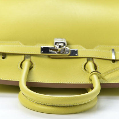 Hermes Epsom Candy Birkin 30 Lime Gris Perle 12 of 34