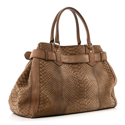 Gucci Snakeskin Large GG Running Tote Brown 2 of 9