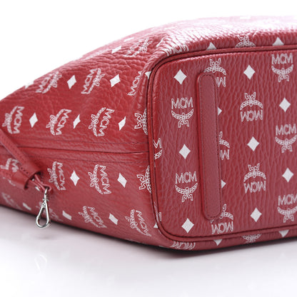 MCM Visetos Medium Liz Reversible Shopper Tote Ruby Red 11 of 17