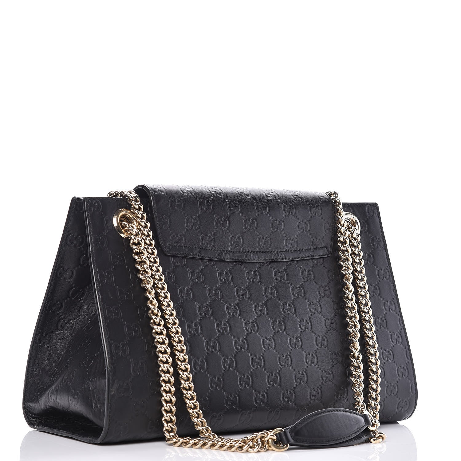 Gucci Guccissima Large Emily Chain Shoulder Bag Black 3 of 17