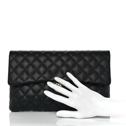 Chanel Caviar Quilted Flap Clutch Black 2 of 10