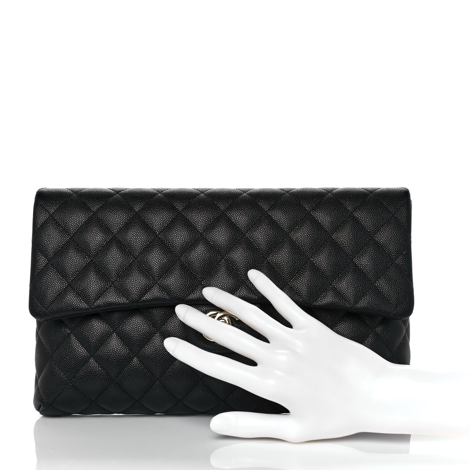 Chanel Caviar Quilted Flap Clutch Black 3 of 11