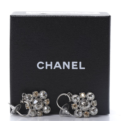 Chanel Crystal CC Dangle Earrings Silver 6 of 6