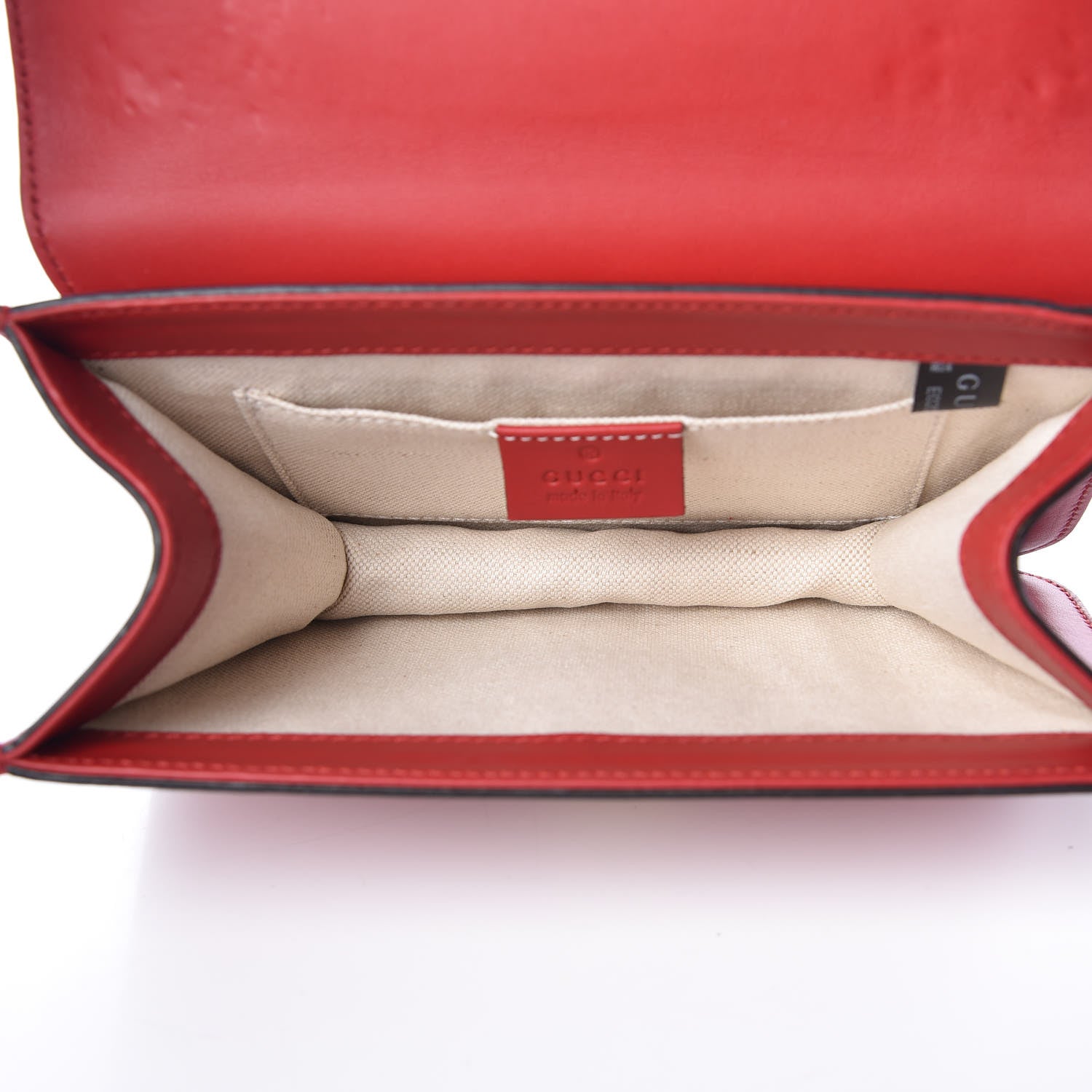Gucci Calfskin Peony Small Chain Shoulder Bag Hibiscus Red 6 of 10