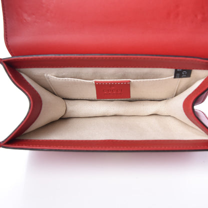 Gucci Calfskin Peony Small Chain Shoulder Bag Hibiscus Red 6 of 10