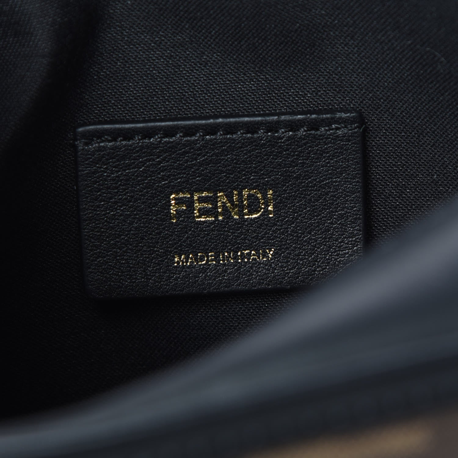 Fendi Glazed Fabric Vitello Century FF 1974 Stamp Patch Mini Camera Case Mogano Panna Black 8 of 12