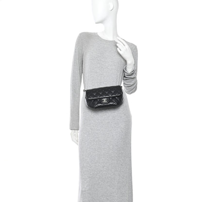 Chanel Calfskin Quilted CC Uniform Flap Belt Bag Black 2 of 16