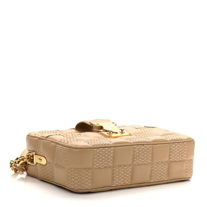 Louis Vuitton Lambskin Damier Quilt Troca MM Cashmere Beige 4 of 9