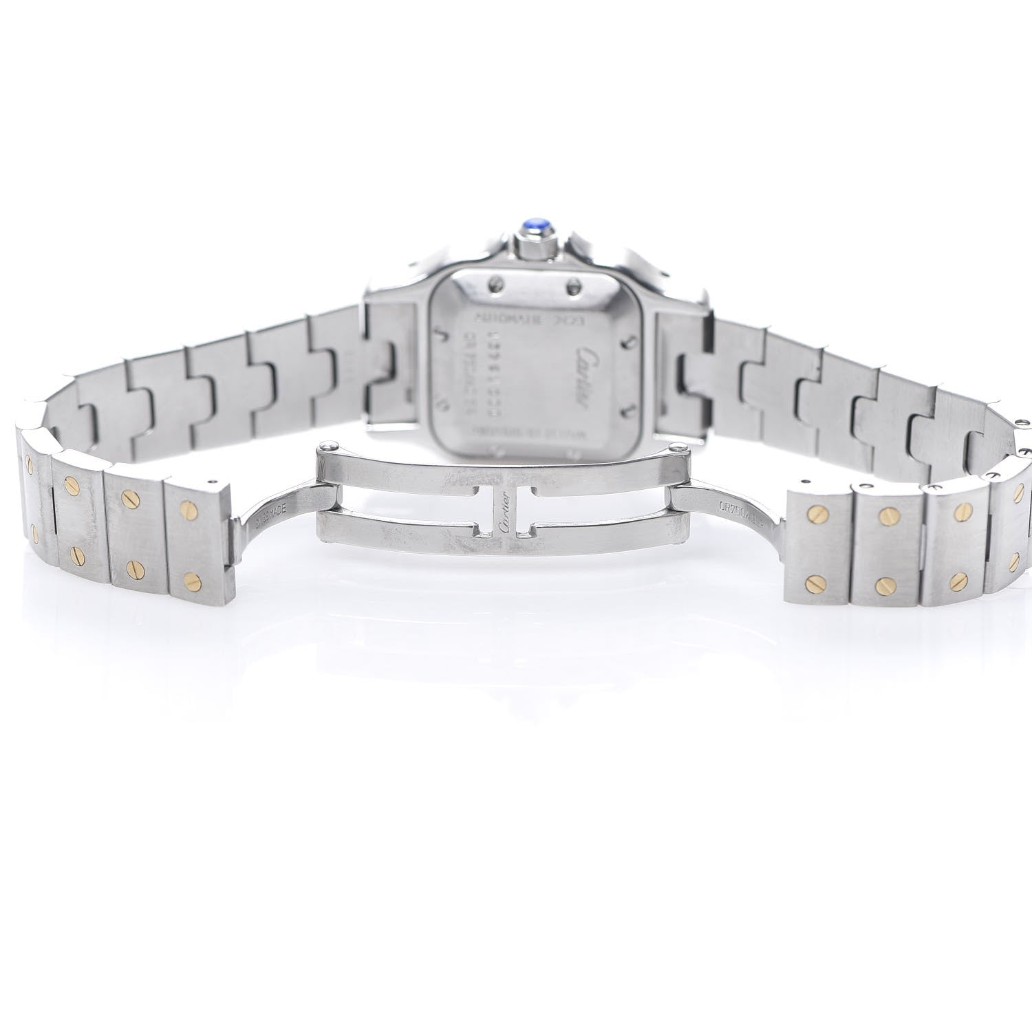 Cartier Stainless Steel 18K Yellow Gold 24mm Santos De Cartier Galbee Automatic Watch 5 of 6