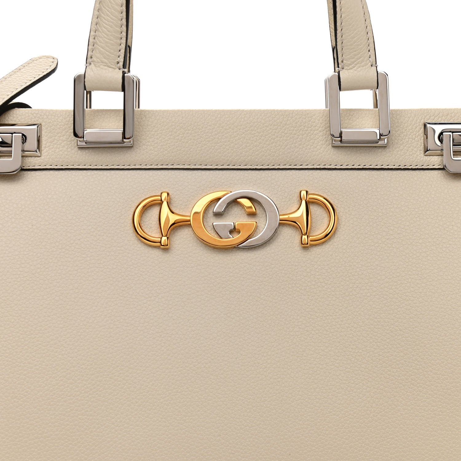 Gucci Grainy Calfskin Medium Zumi Top Handle Bag Mystic White 9 of 11