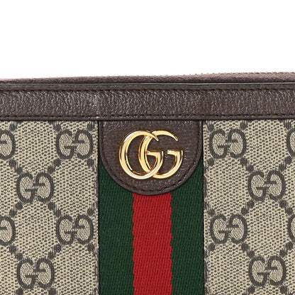 Gucci GG Supreme Monogram Web Ophidia Zip Around Wallet Brown 9 of 11
