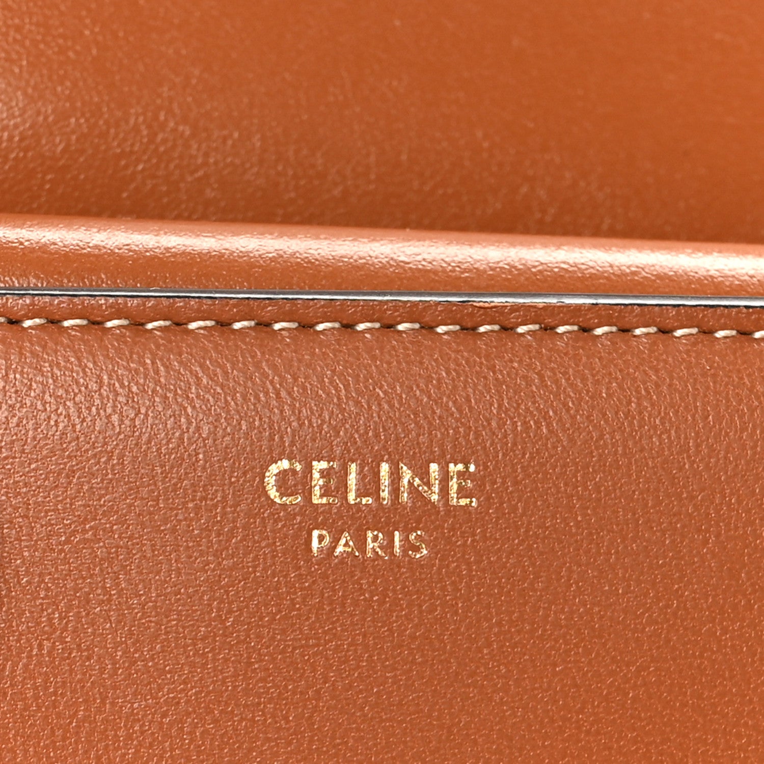 Celine Shiny Smooth Lambskin Small Triomphe Wallet Tan 7 of 9