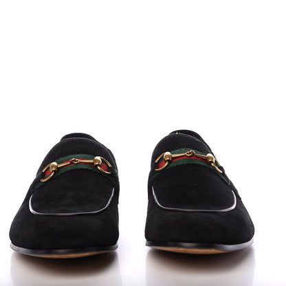 Gucci Suede Web Mens Horsebit Loafers 12 Black 3 of 11