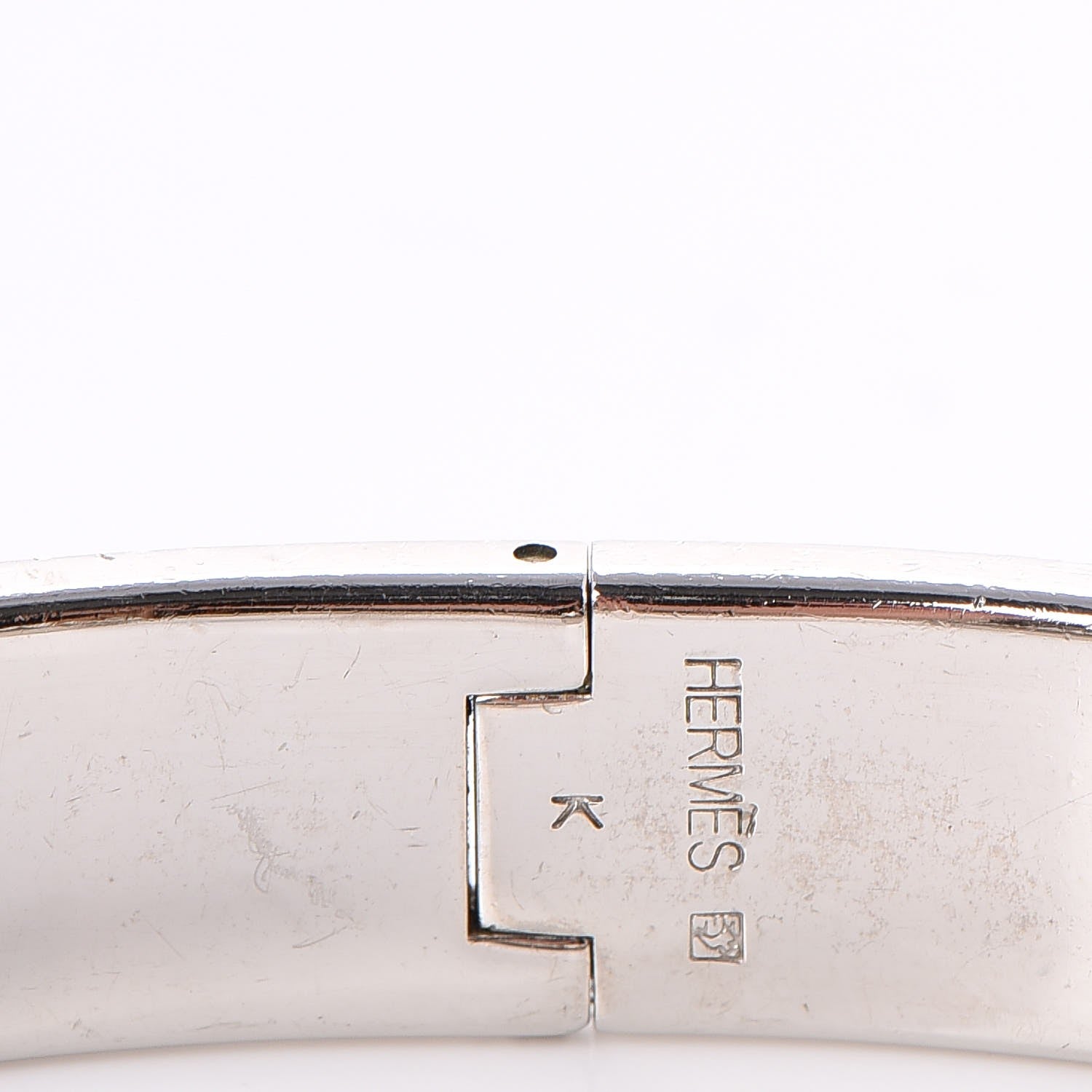 Hermes Matte Enamel Narrow Clic Clac HH Bracelet GM White 5 of 6
