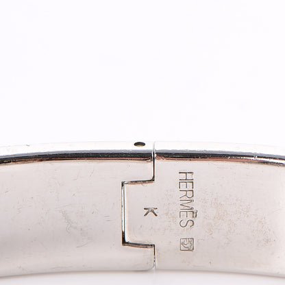 Hermes Matte Enamel Narrow Clic Clac HH Bracelet GM White 5 of 6
