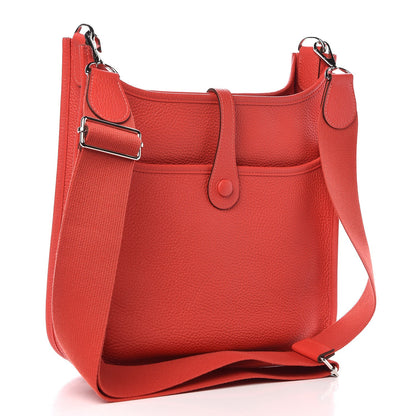 Hermes Taurillon Clemence Evelyne III PM Rouge Pivoine 3 of 9