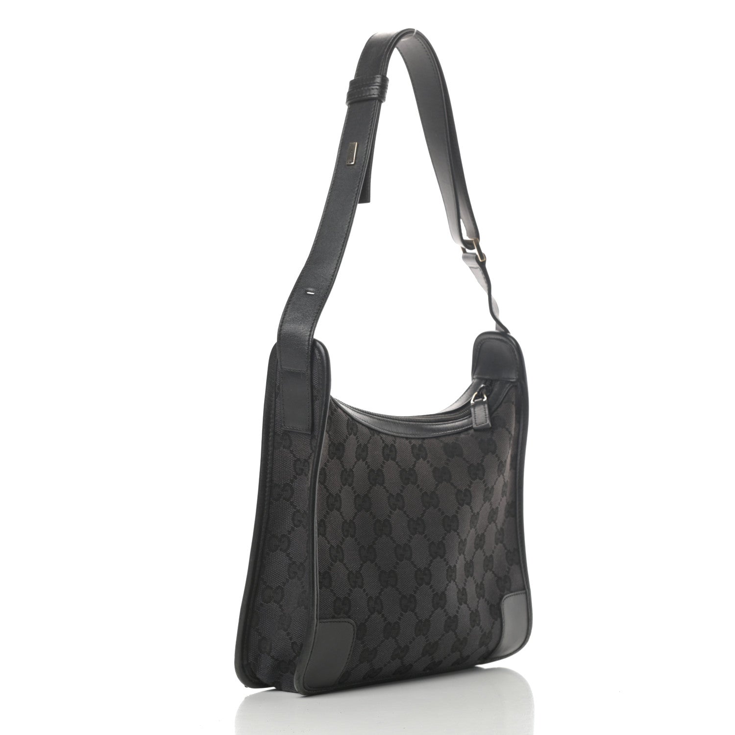 Gucci Nylon Monogram Shoulder Bag Black 3 of 12