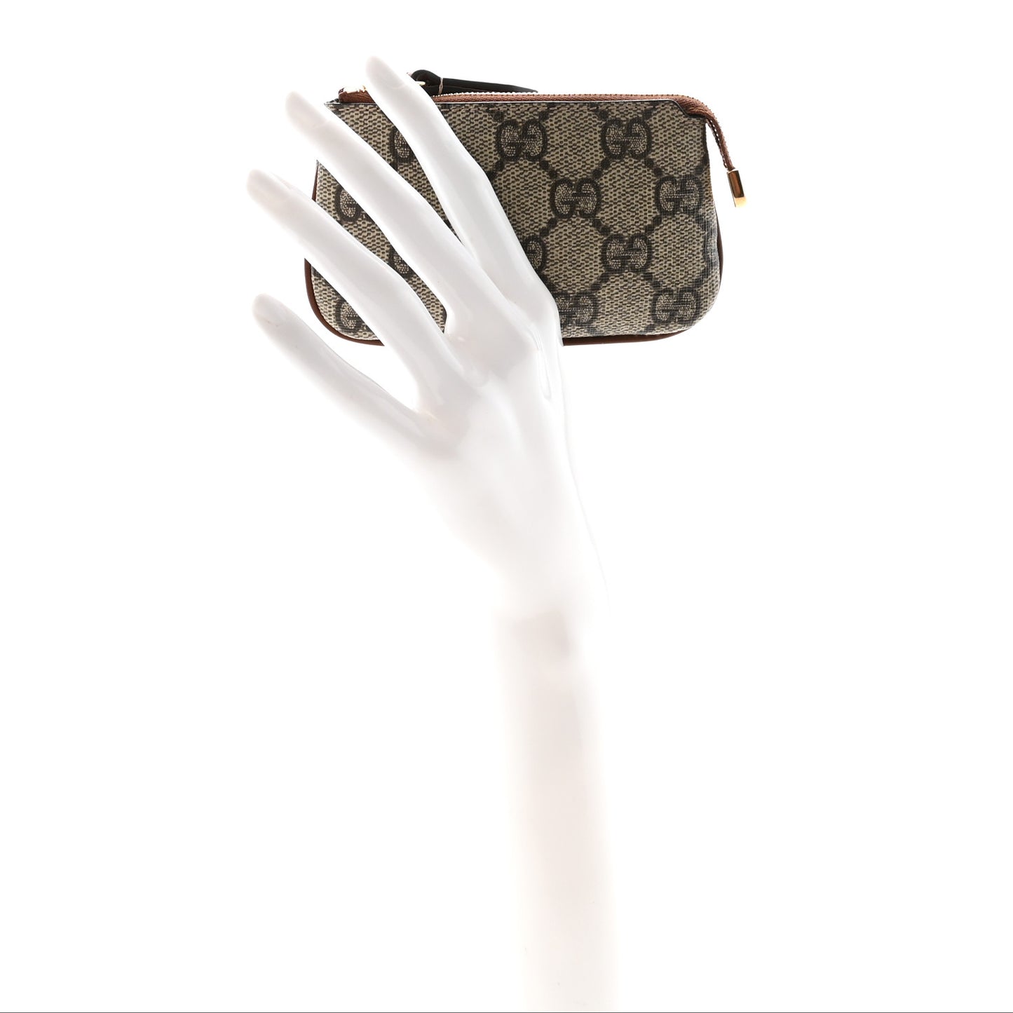 GG Supreme Monogram Key Case Beige Ebony Cuir