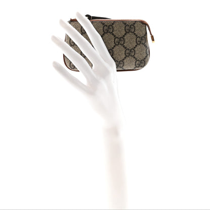 Gucci GG Supreme Monogram Key Case Beige Ebony Cuir 2 of 7