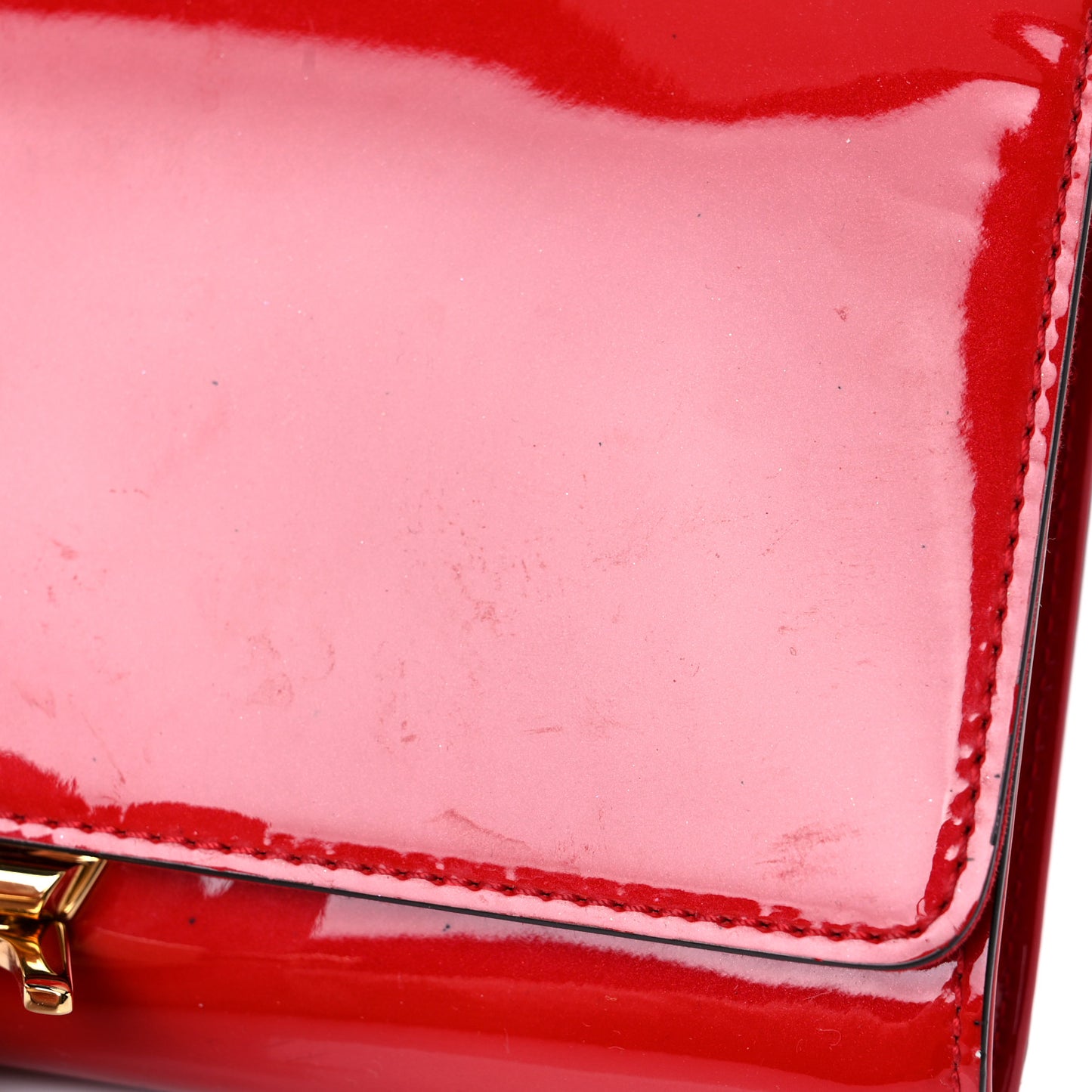 Patent Louise Clutch Cherry