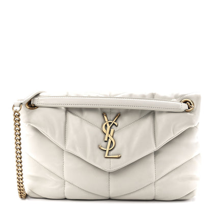 Saint Laurent Lambskin Quilted Small Loulou Puffer Monogram Chain Satchel Crema Soft 1 of 12