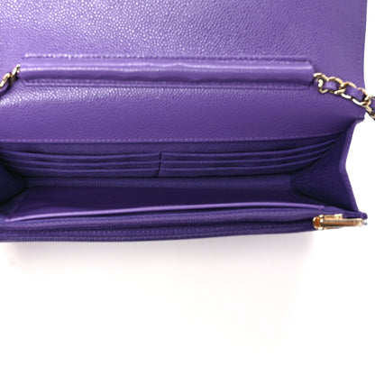 Chanel Caviar Quilted Wallet On Chain WOC Purple 5 of 10