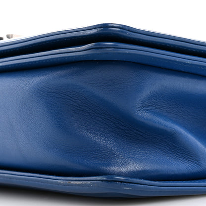Chanel Calfskin Chevron Quilted Medium Boy Flap Blue 10 of 14