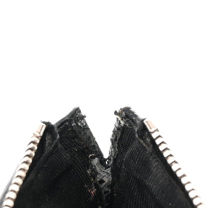 Saint Laurent Grain De Poudre Matelasse Chevron Monogram Zipped Card Case Black 8 of 10