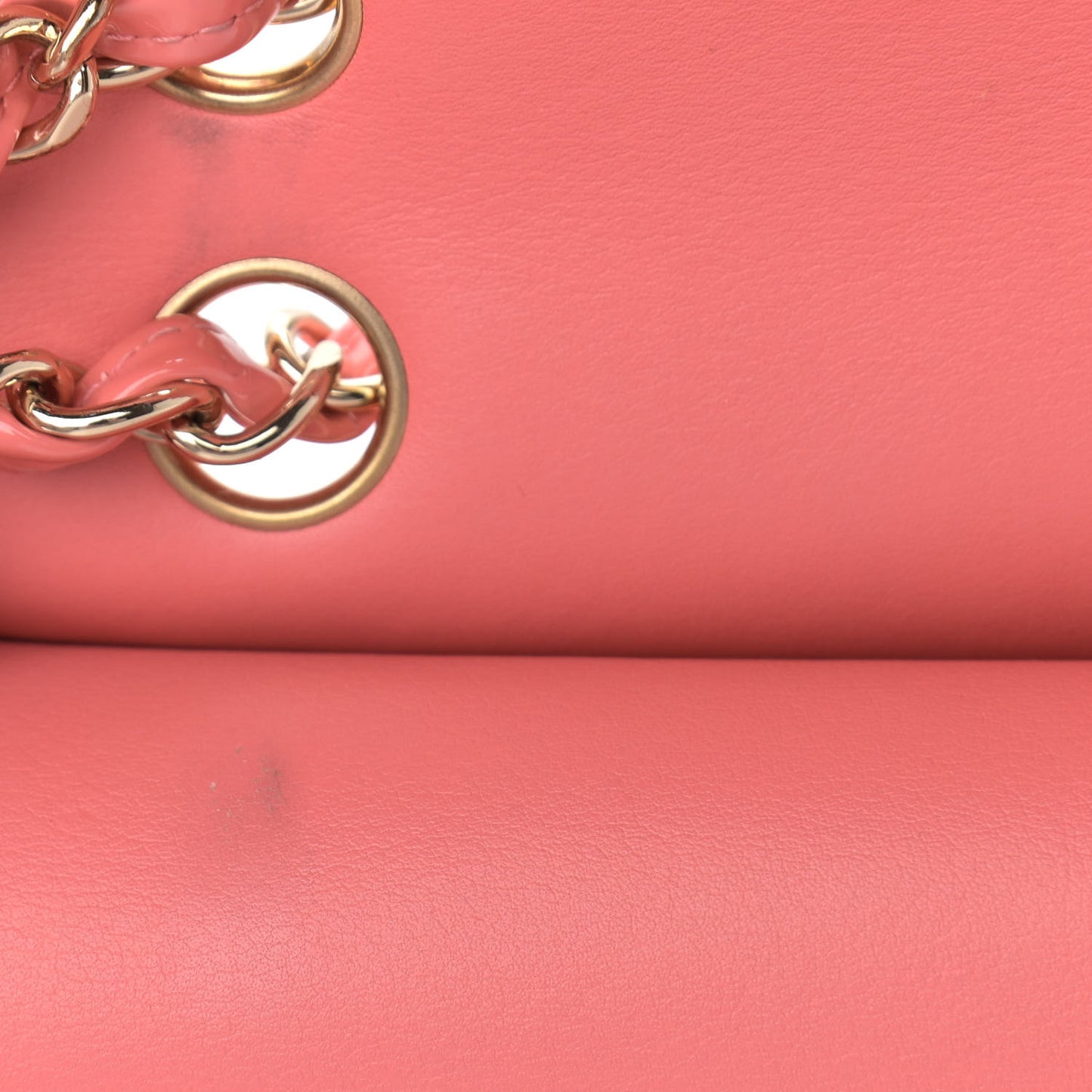 Patent Quilted Medium Double Flap Pink