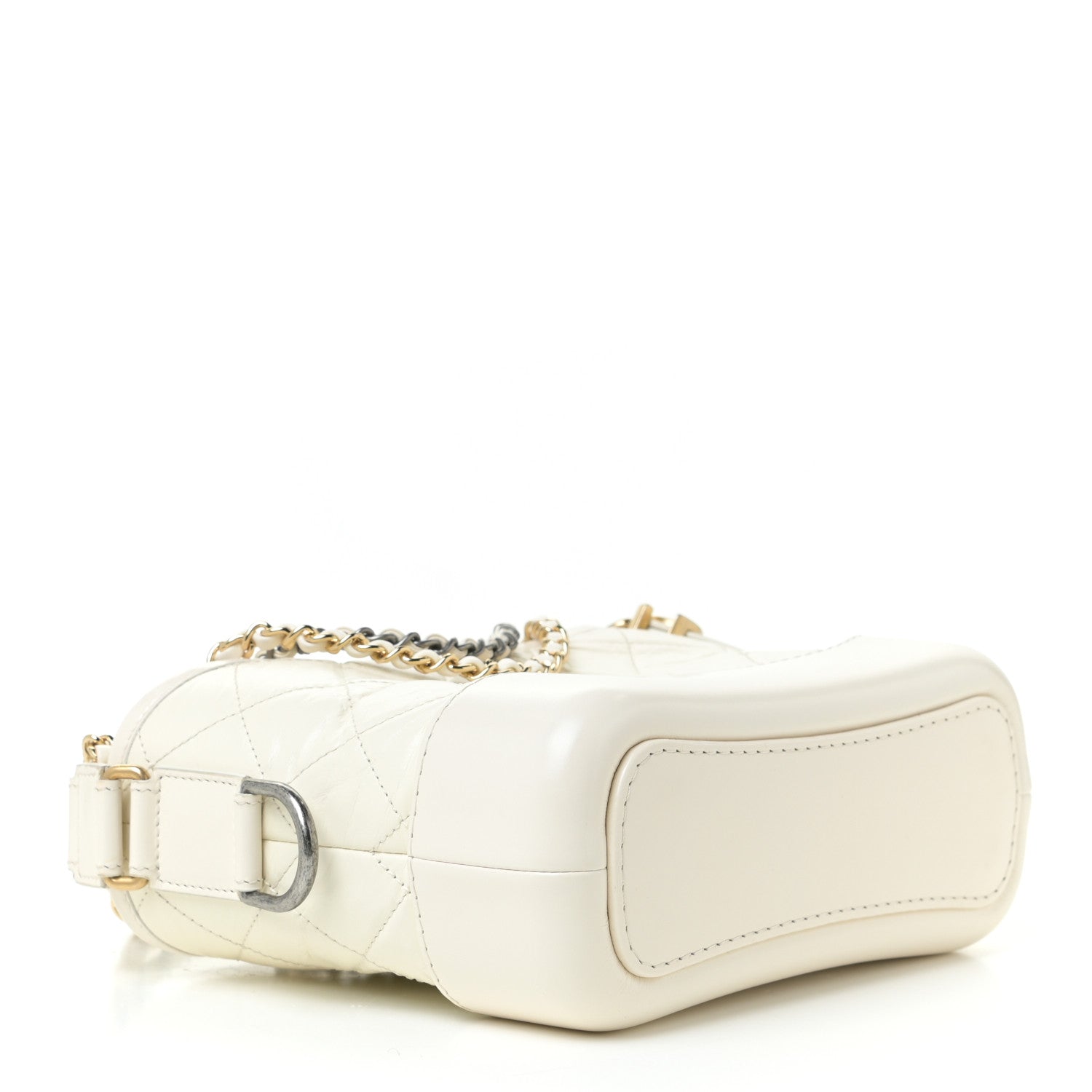 Chanel Aged Calfskin Quilted Small Gabrielle Hobo White 3 of 8