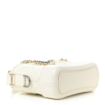 Chanel Aged Calfskin Quilted Small Gabrielle Hobo White 3 of 8
