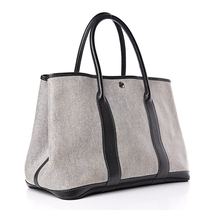 Hermes Buffle Skipper Toile Garden Party 36 MM Tote Black 3 of 8