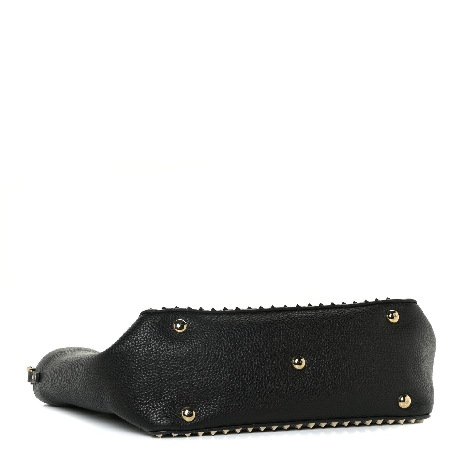 Valentino Garavani Pebbled Calfskin Medium Rockstud Tote Black 4 of 11