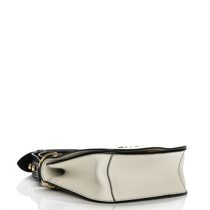 Prada City Calf Pionniere Saddle Bag Black White 4 of 6
