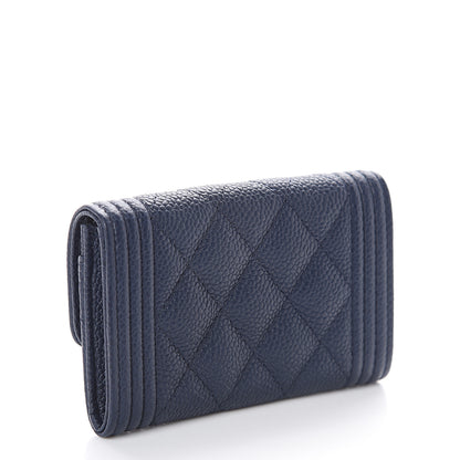 Chanel Caviar Quilted Boy Flap Card Holder Navy 2 of 7