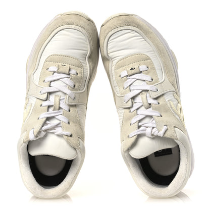 Chanel Suede Calfskin Fabric CC Sneakers 39 White 2 of 14