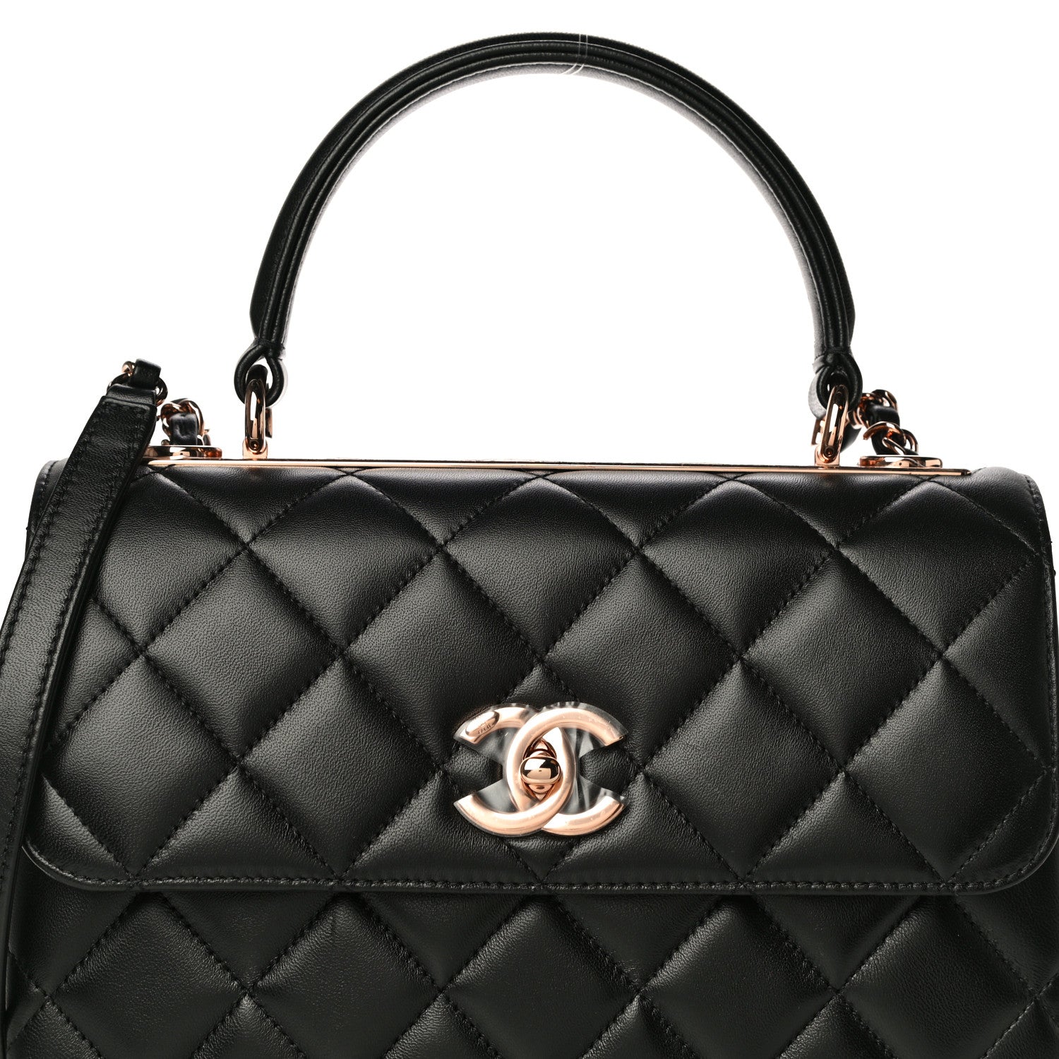 Chanel Lambskin Quilted Small Trendy CC Dual Handle Flap Bag Black 10 of 11