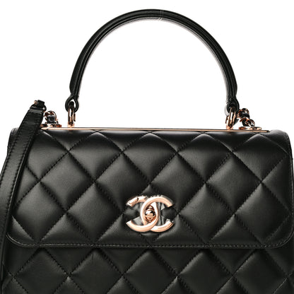 Chanel Lambskin Quilted Small Trendy CC Dual Handle Flap Bag Black 10 of 11
