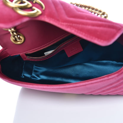 Gucci Velvet Matelasse Small GG Marmont Shoulder Bag Light Raspberry Rose 5 of 12