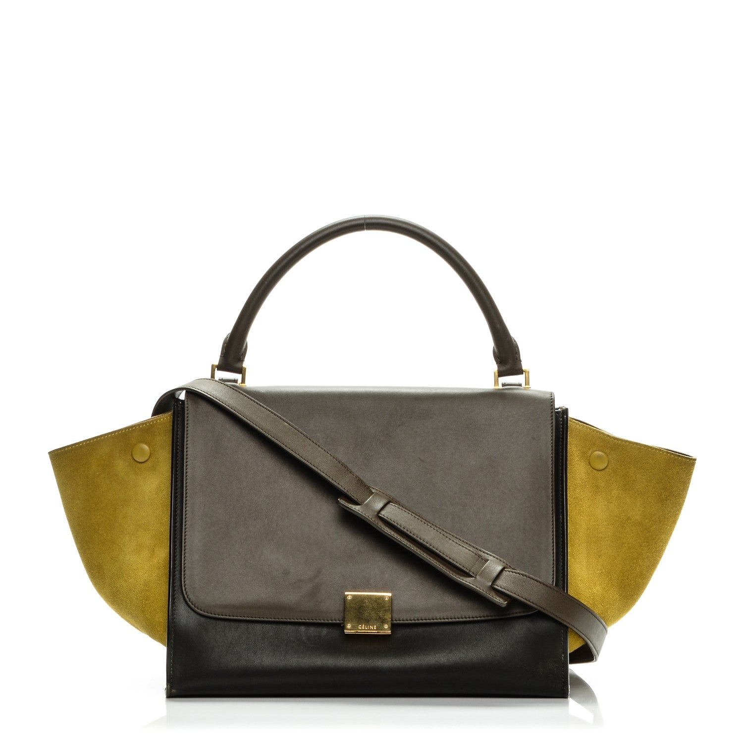 Celine Smooth Calfskin Medium Tri-Color Trapeze Amber 1 of 11