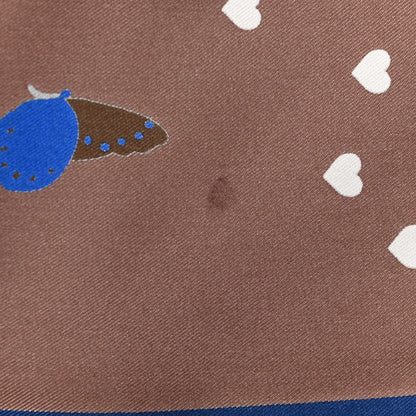 Hermes Silk Hermes Story Scarf 90 Marron Glace Bleu 7 of 7