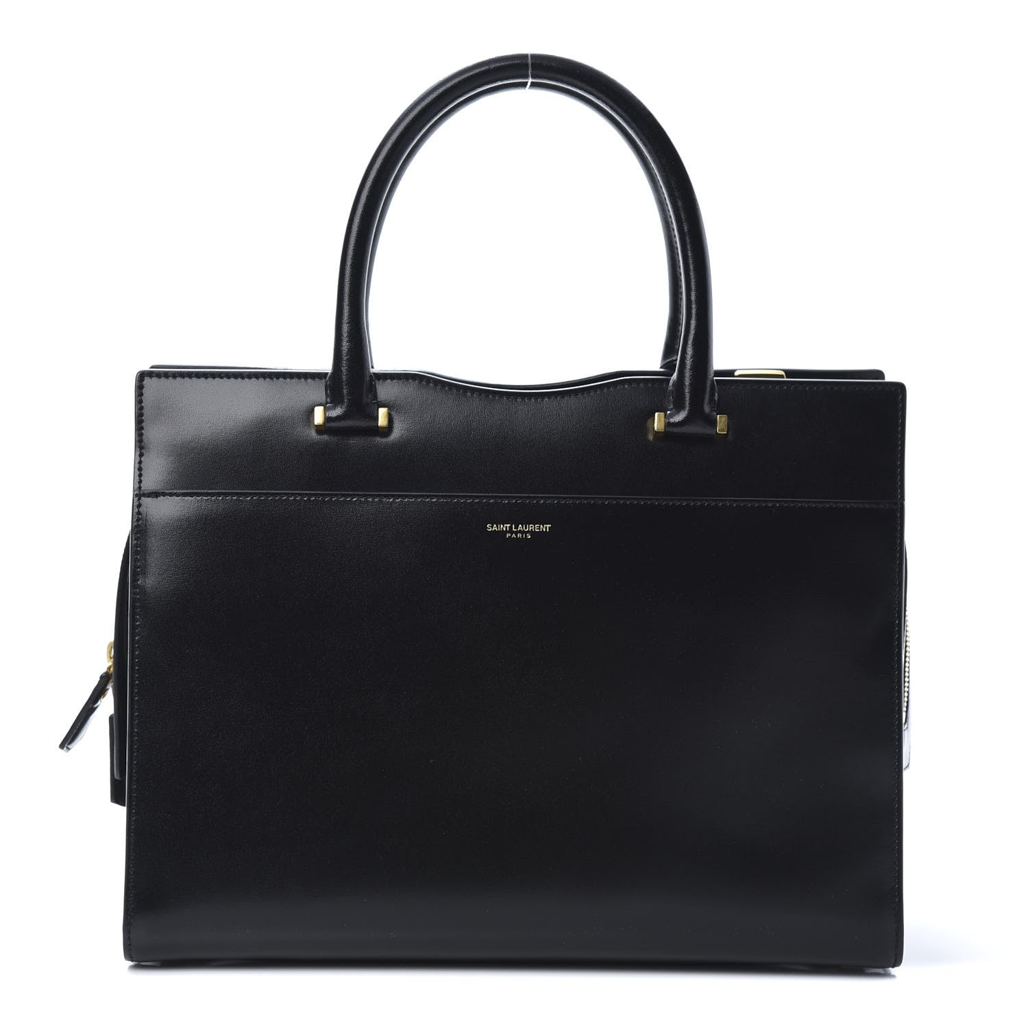 Saint Laurent Shiny Calfskin Medium Uptown Tote Black 1 of 12